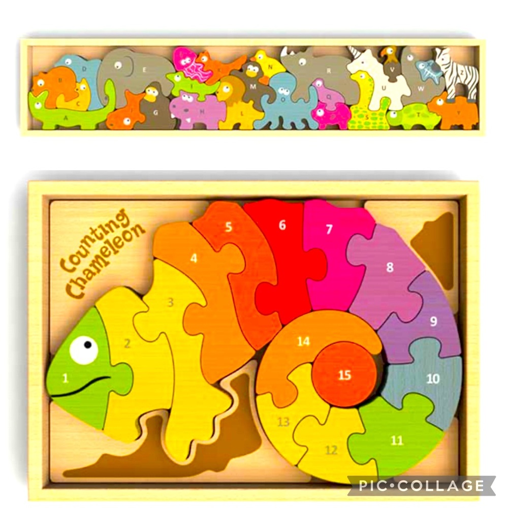 [Begin Again] Wooden Alphabet and Counting Puzzles